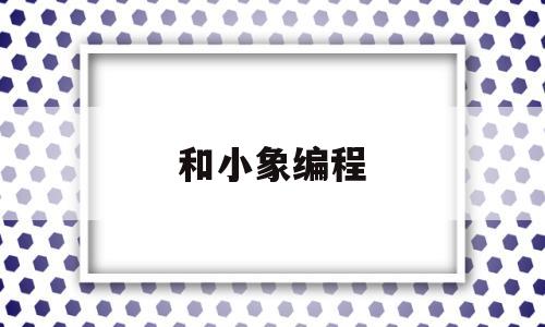 和小象编程(小象编程下载)