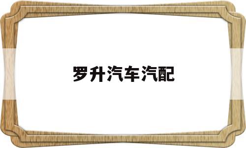 罗升汽车汽配(罗升企业有限公司官网)