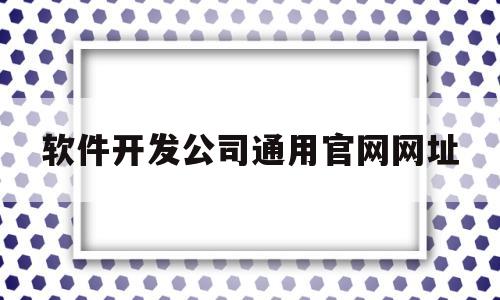软件开发公司通用官网网址的简单介绍