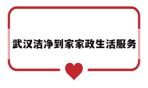 武汉洁净到家家政生活服务(武汉洁净到家家政生活服务怎么样)