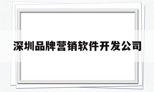 深圳品牌营销软件开发公司(深圳品牌营销软件开发公司排名)