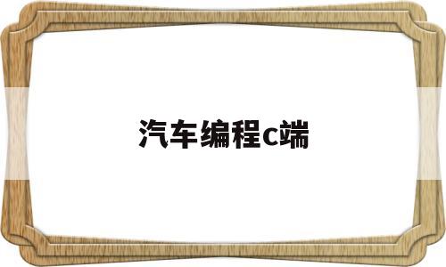 汽车编程c端(汽车编程什么意思)