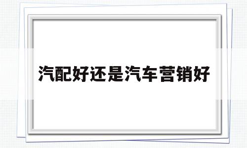 汽配好还是汽车营销好(汽配销售的工作什么样的)