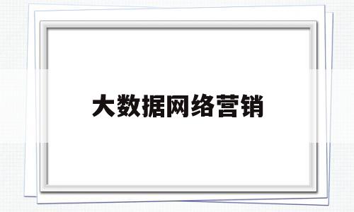 大数据网络营销(大数据网络营销方向是做些什么)