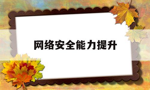 网络安全能力提升(网络安全能力提升培训)