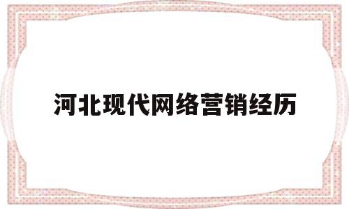 河北现代网络营销经历(国家对网络营销的政策支持)
