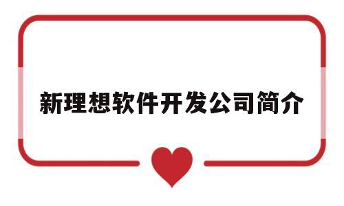 新理想软件开发公司简介(新理想人力资源服务有限公司怎么样)