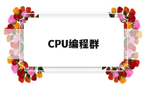 CPU编程群(cpu的编程结构)