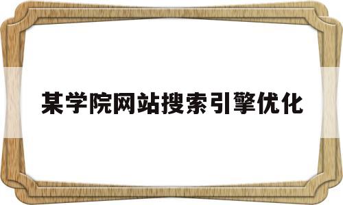 某学院网站搜索引擎优化(网站搜索引擎优化方案的案例)