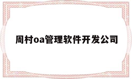 周村oa管理软件开发公司的简单介绍