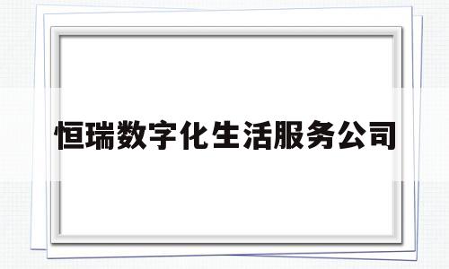 恒瑞数字化生活服务公司(恒瑞信息科技发展有限公司)