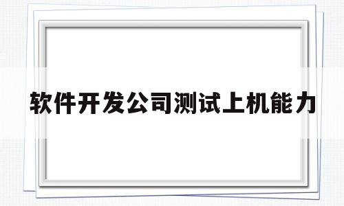 软件开发公司测试上机能力(软件测试面试上机考试考什么)