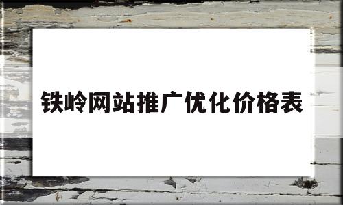 铁岭网站推广优化价格表的简单介绍