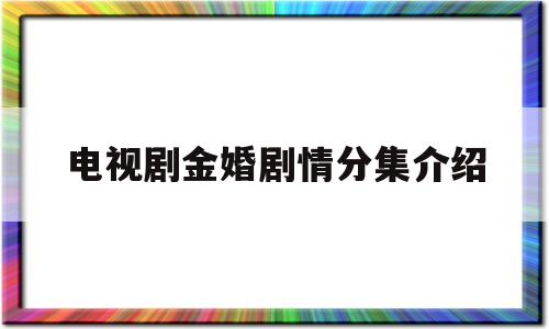 电视剧金婚剧情分集介绍(金婚电视剧全集剧情分集介绍)