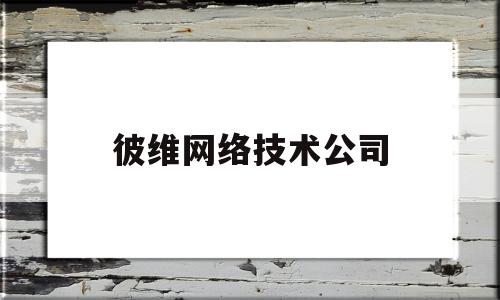 彼维网络技术公司(网络科技公司属于什么行业)