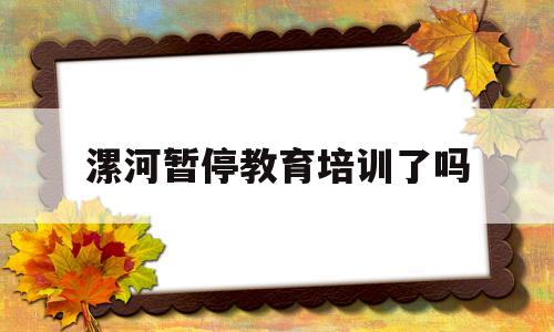 漯河暂停教育培训了吗(漯河校外培训机构什么时候开学)