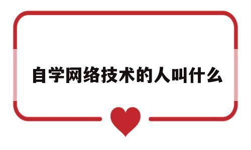 自学网络技术的人叫什么(自学网络技术的人叫什么名字)