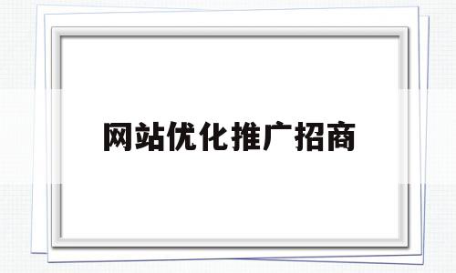 网站优化推广招商(网站优化推广招商怎么做)