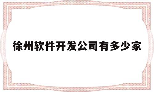 徐州软件开发公司有多少家(徐州软件app开发公司排名)
