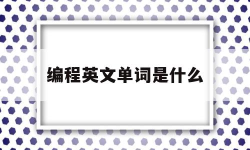 编程英文单词是什么(编程的英文单词是什么)