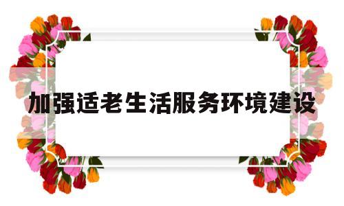 加强适老生活服务环境建设的简单介绍