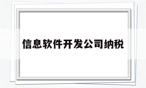 信息软件开发公司纳税(信息软件开发公司纳税标准)