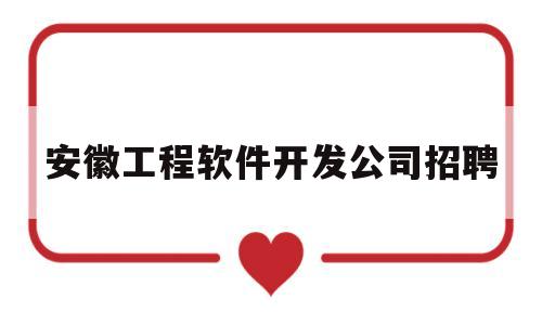 安徽工程软件开发公司招聘(安徽工程软件开发公司招聘信息)