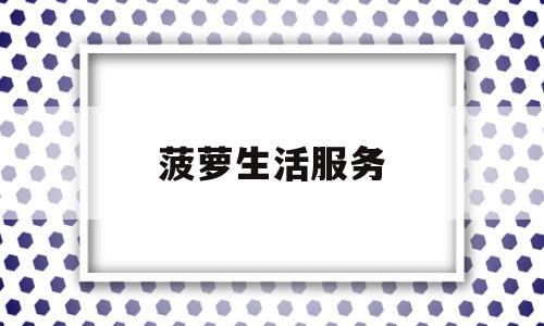 菠萝生活服务(菠萝网络科技有限公司)