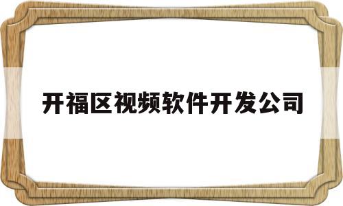 开福区视频软件开发公司(开福区软件和信息产业服务中心)