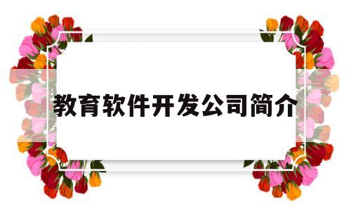 教育软件开发公司简介(教育软件开发公司简介怎么写)