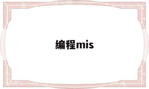 编程mis(编程免费自学网站)