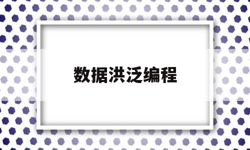 数据洪泛编程(数据泛化的概念)
