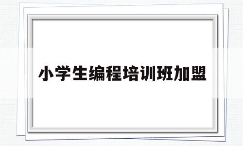 小学生编程培训班加盟(小学生编程培训班加盟费多少钱)