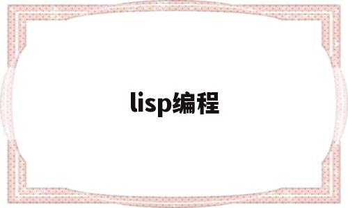 lisp编程(lisp编程中fieldcode是什么)