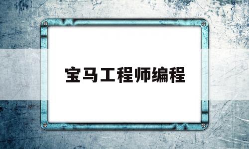 宝马工程师编程(宝马工程师编程编死救活)