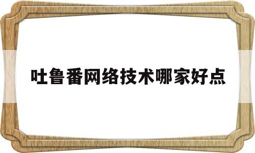 关于吐鲁番网络技术哪家好点的信息