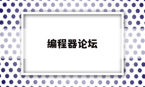 编程器论坛(编程器教程)