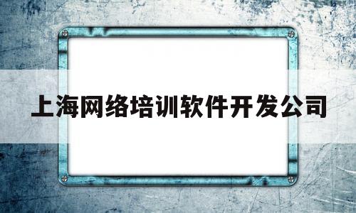 上海网络培训软件开发公司(上海网络培训软件开发公司排名)