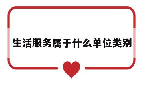 生活服务属于什么单位类别(生活服务属于什么单位类别的)