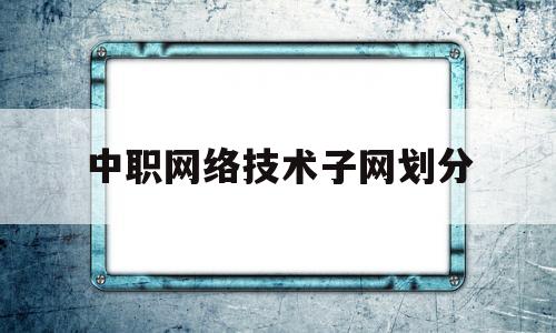中职网络技术子网划分(中职计算机网络技术学什么内容)