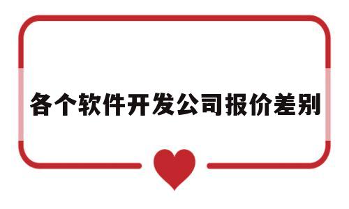 各个软件开发公司报价差别(各个软件开发公司报价差别很大)