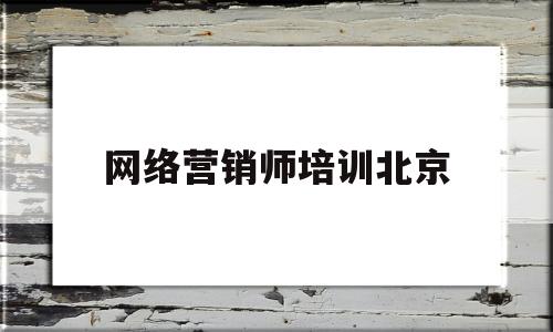 网络营销师培训北京(网络营销师培训北京哪家好)