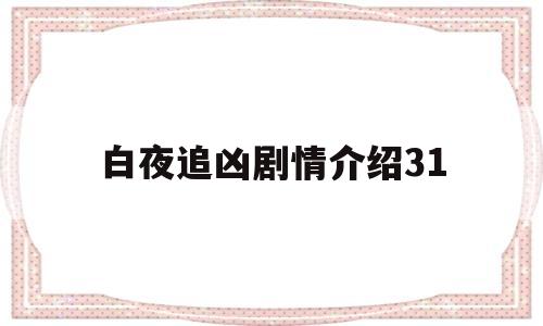 白夜追凶剧情介绍31(白夜追凶剧情介绍第二季)