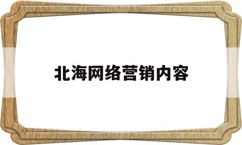 北海网络营销内容(网络营销的背景怎么写)
