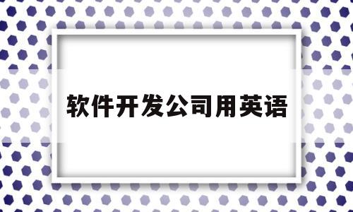 软件开发公司用英语(软件开发公司用英语怎么说)