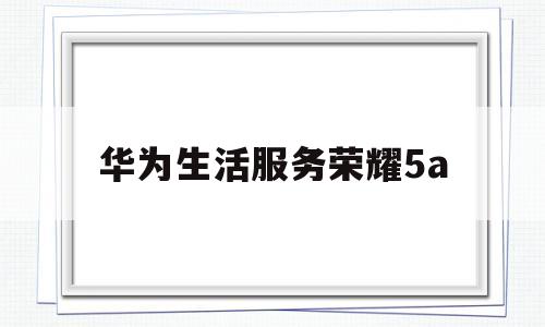 华为生活服务荣耀5a(荣耀手机里的生活服务是什么)