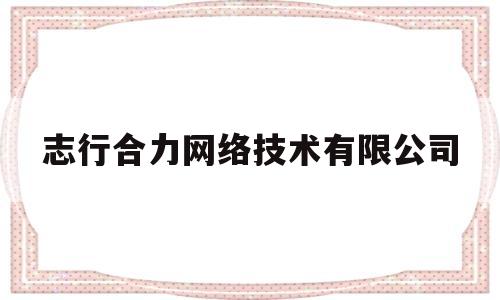 志行合力网络技术有限公司(志行合力网络技术有限公司平安新一贷)
