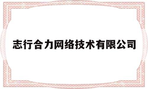 志行合力网络技术有限公司(志行合力网络技术有限公司平安新一贷)