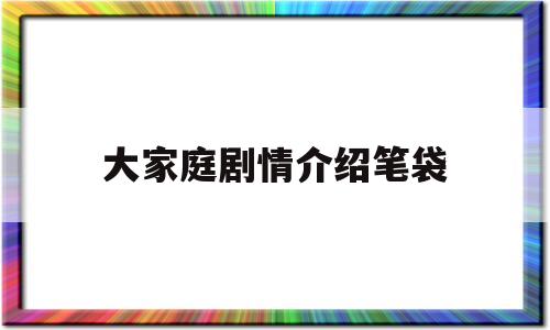 大家庭剧情介绍笔袋(大家庭电视剧主要内容)