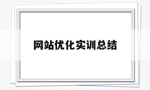 网站优化实训总结(网站优化实训总结与反思)